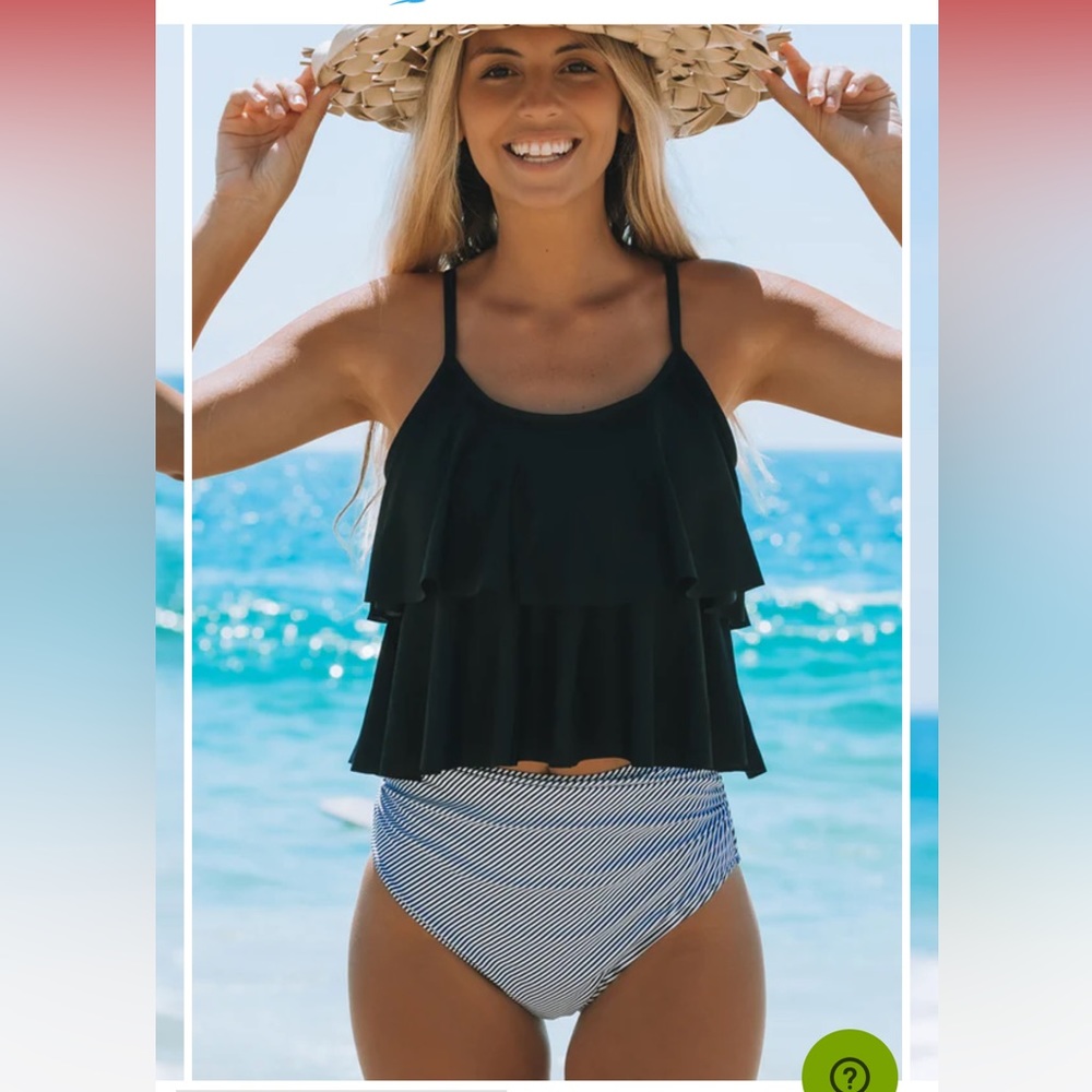 New with tags tankini swimsuit. Hish waist bottoms. Size XL.  Smoke free home.